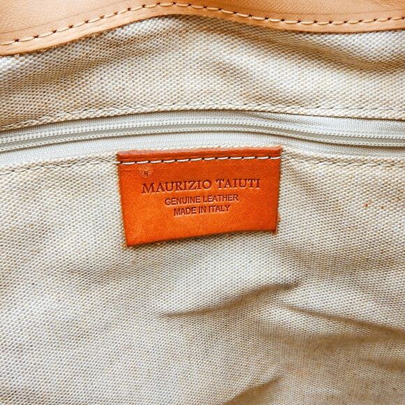 Maurizio Taiuti Italy Blue Leopard Print Pebbled Leather Purse Top Handle Bag - Picture 8 of 12